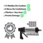 Imagem de Pistola confeiteiro inox chef decorador com acessórios bicos - 123ÚTIL