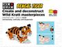 Imagem de Pix Brix - Wild Kratts Pixel Art Kit - Tigre de Bengala, 450 Peças - Slide patenteado + Stack Pixel Puzzle Construindo tijolos, Construa e Colete Animais Kratts Selvagens - Stem Toys, Ages 6 Plus
