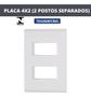 Imagem de Placa 4 x 2 + Suporte 2P Afastadas Branco - Tramontina Liz 