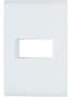 Imagem de Placa 4 x 2 + Suporte Com 1 Posto Horizontal Branco - Tramontina Liz