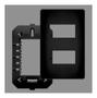 Imagem de Placa 4X2 Preta 2 Módulo Distanciados Com Suporte Habitat Black - Fame
