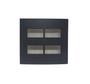 Imagem de Placa 4x4 4 Postos Separados Horizontal Preto Ebony Clean Margirius