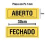 Imagem de Placa Aberto Fechado P.s 1mm F/V Com Ventosa - 30x10cm