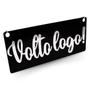 Imagem de Placa Acrílica Aviso Volto Logo Ventosa Porta Loja Preto