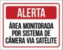 Imagem de Placa Alerta Área Monitorada Sistema Câmera Satelite 36X46