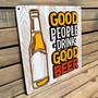 Imagem de Placa Alto Relevo Good People Drink Good Beer Em Mdf.