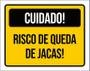 Imagem de Placa Amarela - Cuidado Risco Queda De Jacas 18X23