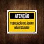 Imagem de Placa Amarelo Atenção Tubulação De Água Não Escavar 27X35