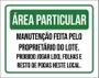 Imagem de Placa Área Particular Manutenção Proprietário Lote 18X23