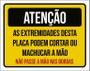 Imagem de Placa Atenção As Extremidades Desta Placa Pode Cortar 36X46