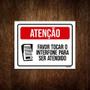 Imagem de Placa Atenção Favor Tocar Interfone Ser Atendido 18X23