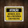 Imagem de Placa Atenção Motorista Área Preferência Pedestres 18X23