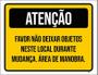 Imagem de Placa Atenção Não Deixa Objetos Neste Local Mudança 36X46