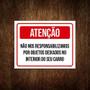 Imagem de Placa Atenção Não Responsabilizamos Objetos No Carro 36X46
