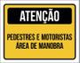 Imagem de Placa Atenção Pedestres E Motoristas Área Manobra 27X35