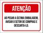 Imagem de Placa Atenção Pegar Última Embalagem Avisar Compras 18X23