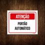 Imagem de Placa Atenção Portão Automático Vermelho 27x35