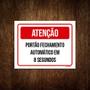 Imagem de Placa Atenção Portão Fechamento Automático 8 Segundos 18x23