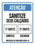 Imagem de Placa Atenção Sanitize Seus Calçados Tapete 18X23