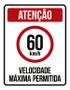 Imagem de Placa Atenção Velocidade Máxima Permitida 60 Km/H (27X35)