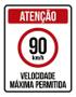 Imagem de Placa Atenção Velocidade Máxima Permitida 90 Km/H (36X46)