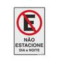 Imagem de Placa Autoadesiva Poliestireno 30x20cm "Não estacione Dia e Noite"