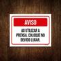 Imagem de Placa Aviso Ao Utilizar Prensa Coloque Devido Lugar 18X23