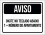 Imagem de Placa Aviso Digita Teclado Abaixo Número Apto 27X35