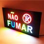 Imagem de Placa Aviso Não Fumar Letreiro Luminoso Neon Painel Led fluorescente DS3476
