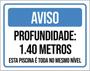 Imagem de Placa Aviso Profundidade 1 E 40 Metros Piscina 27X35