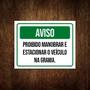 Imagem de Placa Aviso Proibido Manobrar Estacionar Na Grama 18X23