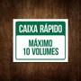 Imagem de Placa Caixa Rápido 10 Volumes - Placa De Sinalização 27X35