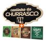 Imagem de Placa Cantinho Do Churrasco Grande 60cm 4 Quadros Decorativo