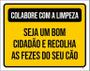 Imagem de Placa Colabora Com Limpeza Recolha Fezes Cão 18X23