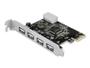 Imagem de Placa com 4 portas pci-e usb 3.0 5gbps