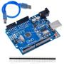 Imagem de Placa Compatível Arduino Uno R3 Atmega328 Smd + Cabo e Pinos