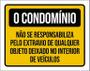 Imagem de Placa Condomínio Não Responsabiliza Extravio Objetos 18X23