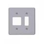 Imagem de Placa Conjunto Ilumi Cinza 4X4 - 1 Interruptor Vertical + 2 Interruptores Horizontais . / Kit C/ 10 Peças