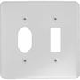Imagem de Placa Conjunto Ilumi Stylus Branco 4X4 - 1 Interruptor + 1 Tomada 249F1