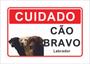 Imagem de Placa Cuidado Advertência Cão Bravo Labrador 25X18Cm