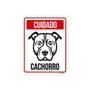 Imagem de Placa Cuidado Cachorro Pitbull 27X35