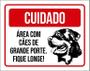 Imagem de Placa Cuidado Cão Área Cães Grande Porte Fique Longe 27X35