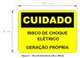 Imagem de Placa Cuidado - Geração Própria - Energisa Cemig Enel Goias Celesc Eletrobras 25x18 CA 0,8mm 5un