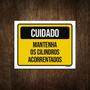 Imagem de Placa Cuidado Mantenha Cilindros Acorrentados 27X35