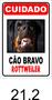 Imagem de Placa De Advertência Cuidado Cão Bravo 20x30cm