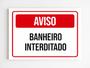 Imagem de Placa de aviso banheiro interditado mdf A4 20X29 sinalização