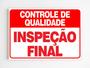 Imagem de Placa de aviso controle de qualidade inspeção final mdf a4