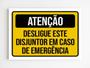 Imagem de Placa de aviso desligue este disjuntor em caso de emergência