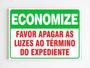 Imagem de Placa de aviso economize apagar as luzes ao fim expediente