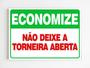 Imagem de Placa de aviso economize não deixe a torneira aberta mdf a4